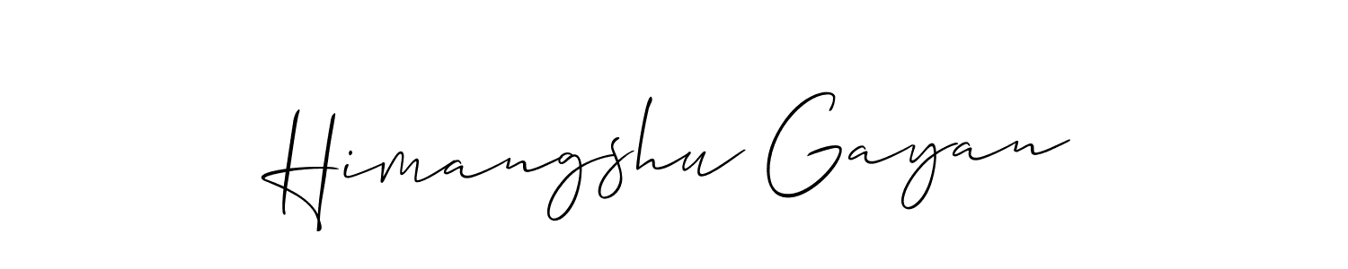 You should practise on your own different ways (Allison_Script) to write your name (Himangshu Gayan) in signature. don't let someone else do it for you. Himangshu Gayan signature style 2 images and pictures png
