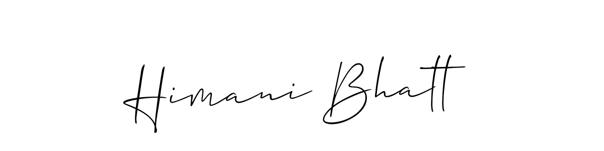 Also You can easily find your signature by using the search form. We will create Himani Bhatt name handwritten signature images for you free of cost using Allison_Script sign style. Himani Bhatt signature style 2 images and pictures png