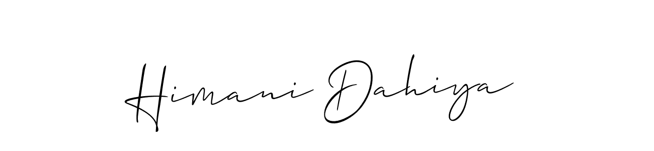 Also we have Himani Dahiya name is the best signature style. Create professional handwritten signature collection using Allison_Script autograph style. Himani Dahiya signature style 2 images and pictures png