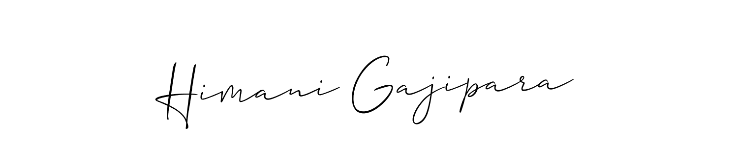 Make a short Himani Gajipara signature style. Manage your documents anywhere anytime using Allison_Script. Create and add eSignatures, submit forms, share and send files easily. Himani Gajipara signature style 2 images and pictures png