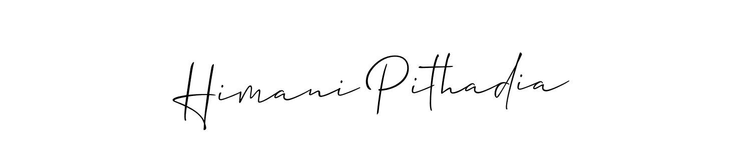Also You can easily find your signature by using the search form. We will create Himani Pithadia name handwritten signature images for you free of cost using Allison_Script sign style. Himani Pithadia signature style 2 images and pictures png
