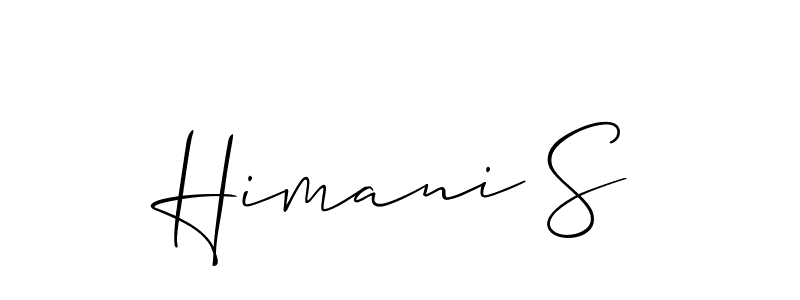 You should practise on your own different ways (Allison_Script) to write your name (Himani S) in signature. don't let someone else do it for you. Himani S signature style 2 images and pictures png