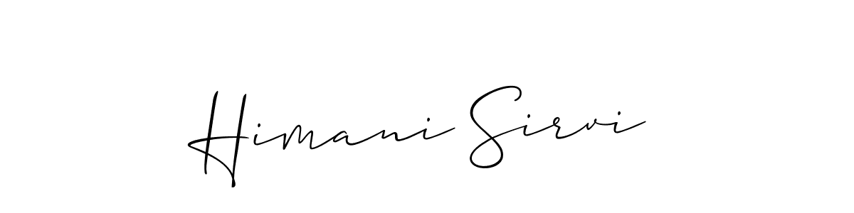 The best way (Allison_Script) to make a short signature is to pick only two or three words in your name. The name Himani Sirvi include a total of six letters. For converting this name. Himani Sirvi signature style 2 images and pictures png