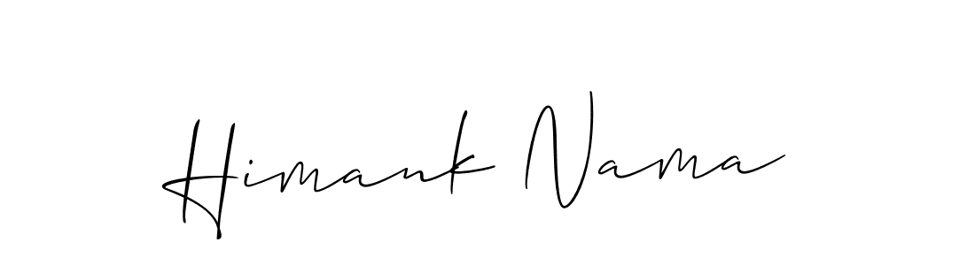 The best way (Allison_Script) to make a short signature is to pick only two or three words in your name. The name Himank Nama include a total of six letters. For converting this name. Himank Nama signature style 2 images and pictures png