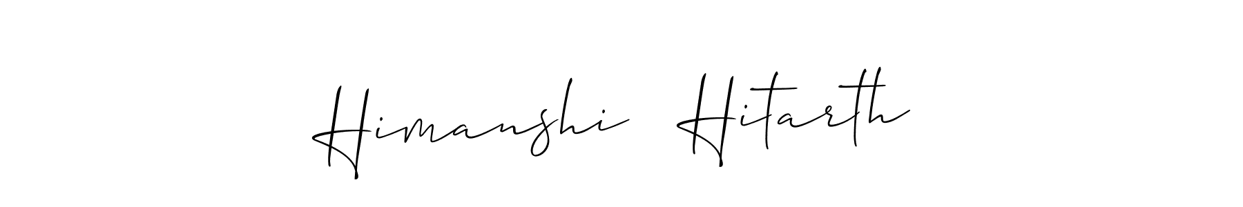 Also You can easily find your signature by using the search form. We will create Himanshi   Hitarth name handwritten signature images for you free of cost using Allison_Script sign style. Himanshi   Hitarth signature style 2 images and pictures png