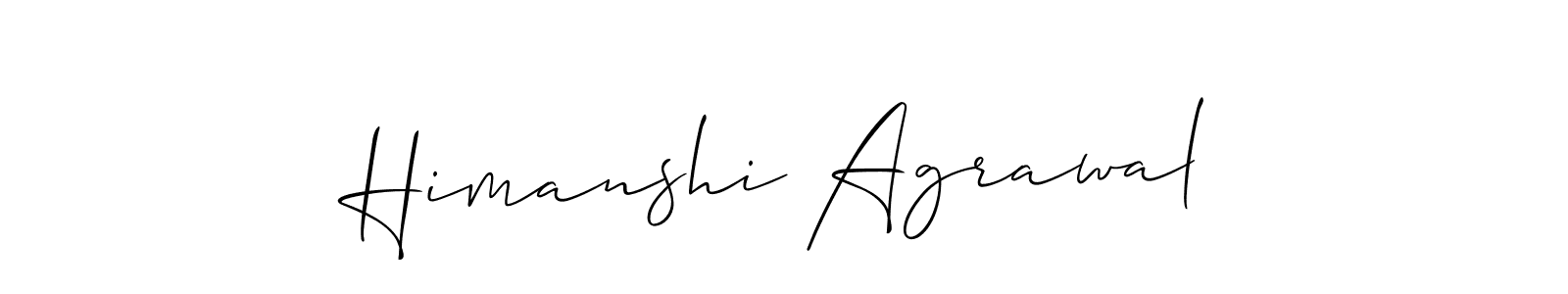 Make a beautiful signature design for name Himanshi Agrawal. With this signature (Allison_Script) style, you can create a handwritten signature for free. Himanshi Agrawal signature style 2 images and pictures png