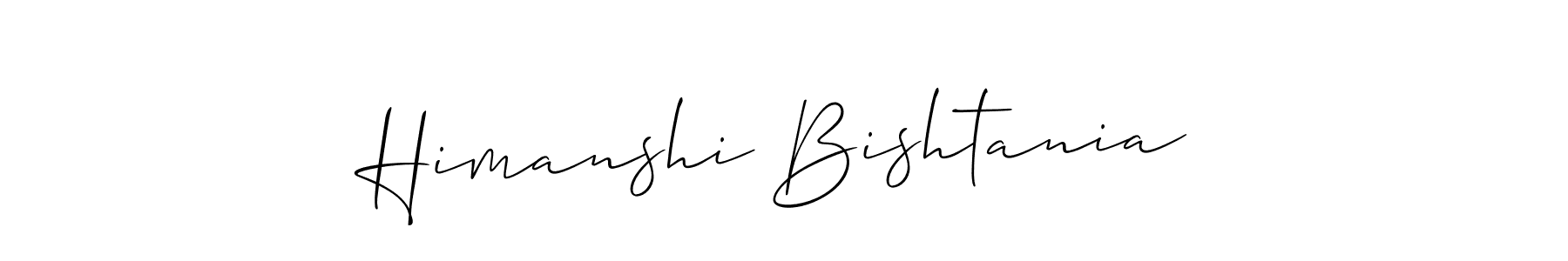 How to make Himanshi Bishtania name signature. Use Allison_Script style for creating short signs online. This is the latest handwritten sign. Himanshi Bishtania signature style 2 images and pictures png