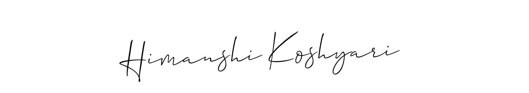 Create a beautiful signature design for name Himanshi Koshyari. With this signature (Allison_Script) fonts, you can make a handwritten signature for free. Himanshi Koshyari signature style 2 images and pictures png