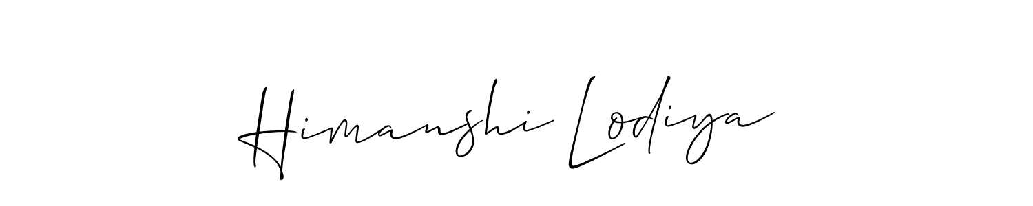 Also You can easily find your signature by using the search form. We will create Himanshi Lodiya name handwritten signature images for you free of cost using Allison_Script sign style. Himanshi Lodiya signature style 2 images and pictures png