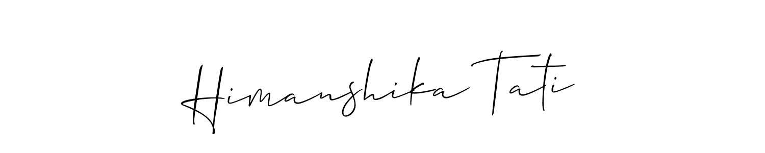 if you are searching for the best signature style for your name Himanshika Tati. so please give up your signature search. here we have designed multiple signature styles  using Allison_Script. Himanshika Tati signature style 2 images and pictures png