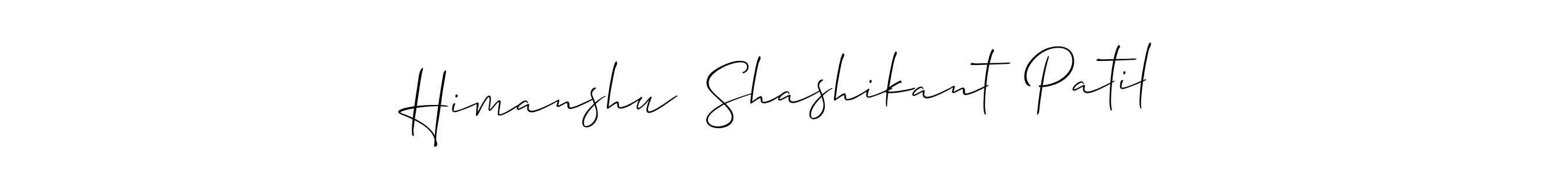 The best way (Allison_Script) to make a short signature is to pick only two or three words in your name. The name Himanshu  Shashikant  Patil include a total of six letters. For converting this name. Himanshu  Shashikant  Patil signature style 2 images and pictures png