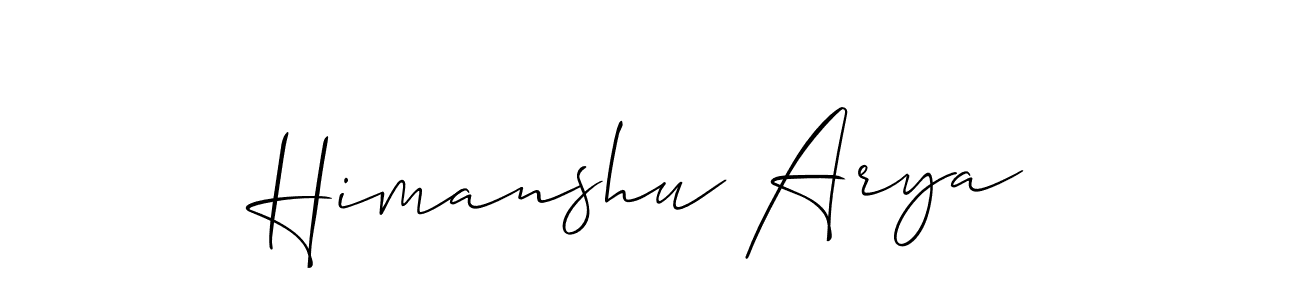 The best way (Allison_Script) to make a short signature is to pick only two or three words in your name. The name Himanshu Arya include a total of six letters. For converting this name. Himanshu Arya signature style 2 images and pictures png