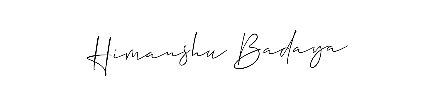 Also we have Himanshu Badaya name is the best signature style. Create professional handwritten signature collection using Allison_Script autograph style. Himanshu Badaya signature style 2 images and pictures png