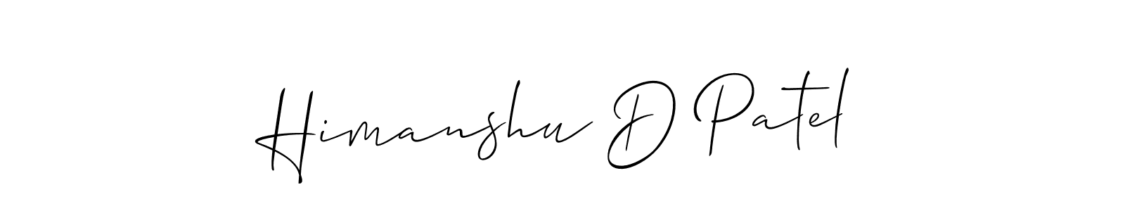 Similarly Allison_Script is the best handwritten signature design. Signature creator online .You can use it as an online autograph creator for name Himanshu D Patel. Himanshu D Patel signature style 2 images and pictures png