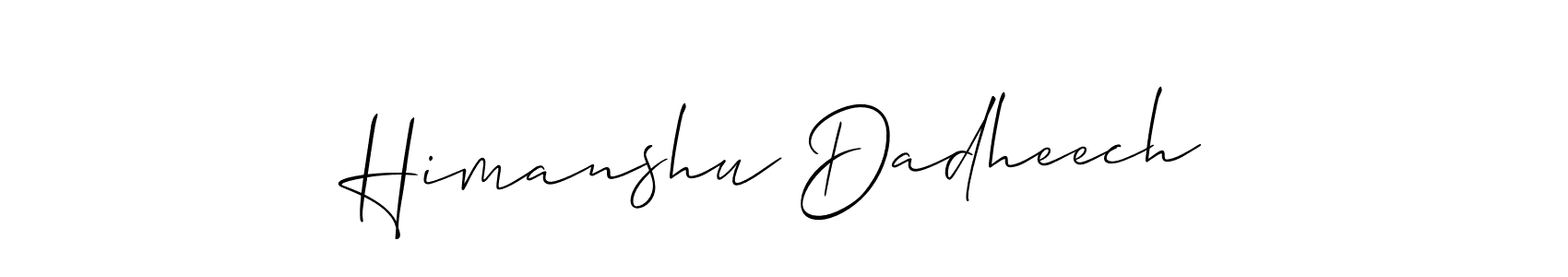Also You can easily find your signature by using the search form. We will create Himanshu Dadheech name handwritten signature images for you free of cost using Allison_Script sign style. Himanshu Dadheech signature style 2 images and pictures png