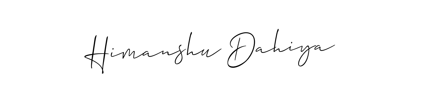 How to make Himanshu Dahiya name signature. Use Allison_Script style for creating short signs online. This is the latest handwritten sign. Himanshu Dahiya signature style 2 images and pictures png