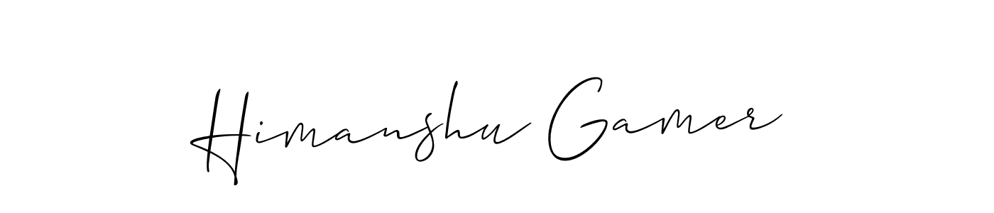 You should practise on your own different ways (Allison_Script) to write your name (Himanshu Gamer) in signature. don't let someone else do it for you. Himanshu Gamer signature style 2 images and pictures png