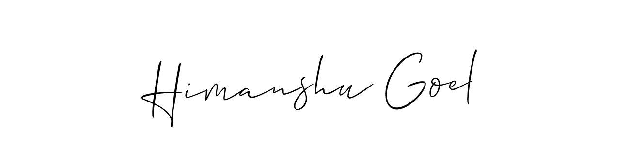 How to make Himanshu Goel name signature. Use Allison_Script style for creating short signs online. This is the latest handwritten sign. Himanshu Goel signature style 2 images and pictures png