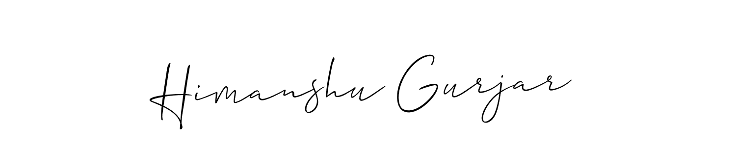 if you are searching for the best signature style for your name Himanshu Gurjar. so please give up your signature search. here we have designed multiple signature styles  using Allison_Script. Himanshu Gurjar signature style 2 images and pictures png