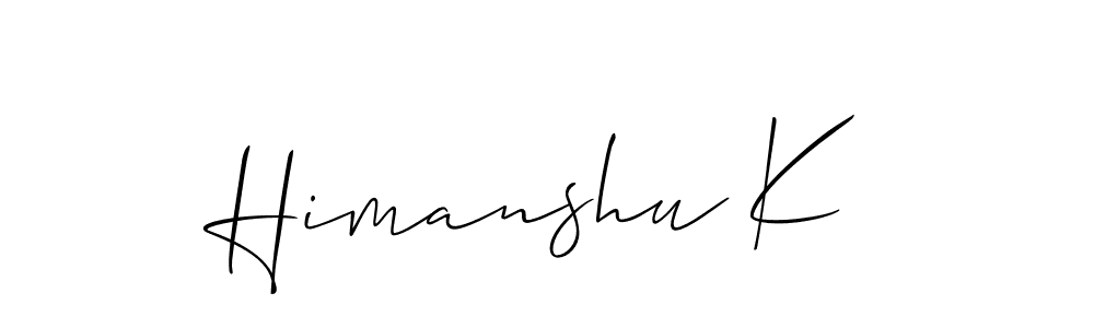 You should practise on your own different ways (Allison_Script) to write your name (Himanshu K) in signature. don't let someone else do it for you. Himanshu K signature style 2 images and pictures png