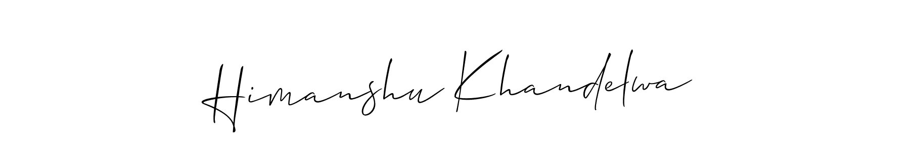 You should practise on your own different ways (Allison_Script) to write your name (Himanshu Khandelwa) in signature. don't let someone else do it for you. Himanshu Khandelwa signature style 2 images and pictures png
