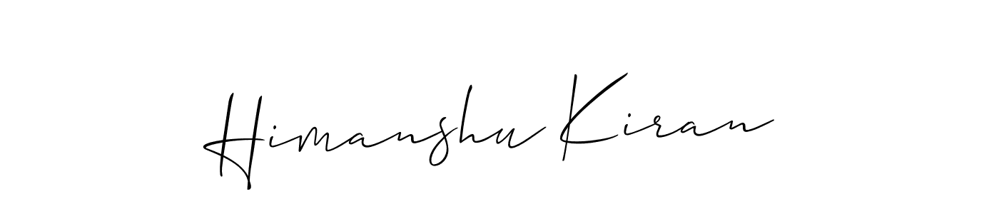 The best way (Allison_Script) to make a short signature is to pick only two or three words in your name. The name Himanshu Kiran include a total of six letters. For converting this name. Himanshu Kiran signature style 2 images and pictures png