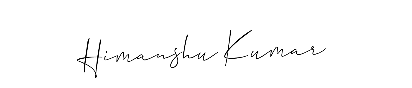 How to make Himanshu Kumar name signature. Use Allison_Script style for creating short signs online. This is the latest handwritten sign. Himanshu Kumar signature style 2 images and pictures png