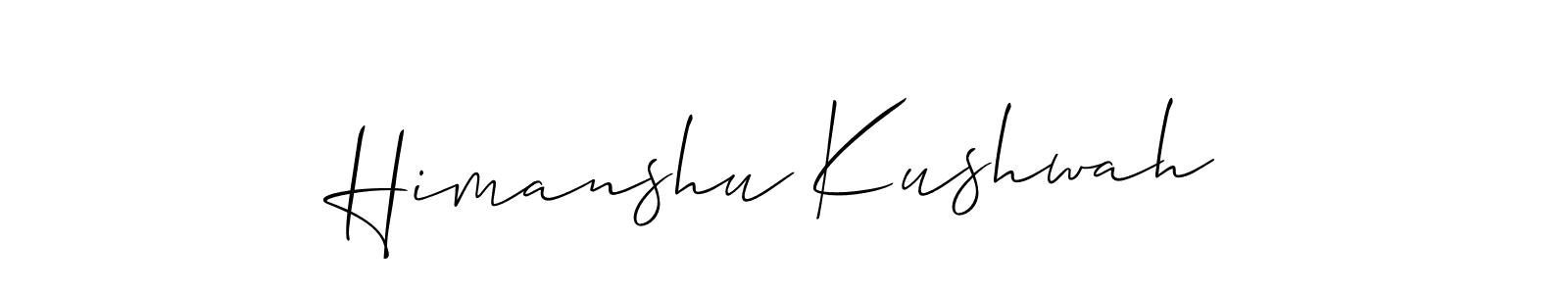 The best way (Allison_Script) to make a short signature is to pick only two or three words in your name. The name Himanshu Kushwah include a total of six letters. For converting this name. Himanshu Kushwah signature style 2 images and pictures png