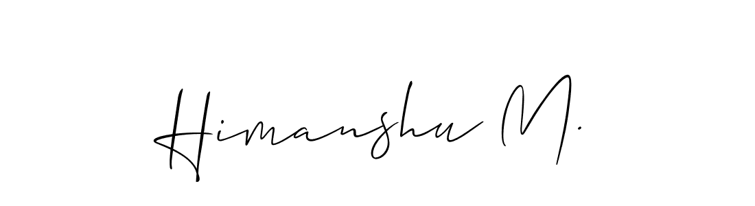 Also You can easily find your signature by using the search form. We will create Himanshu M. name handwritten signature images for you free of cost using Allison_Script sign style. Himanshu M. signature style 2 images and pictures png