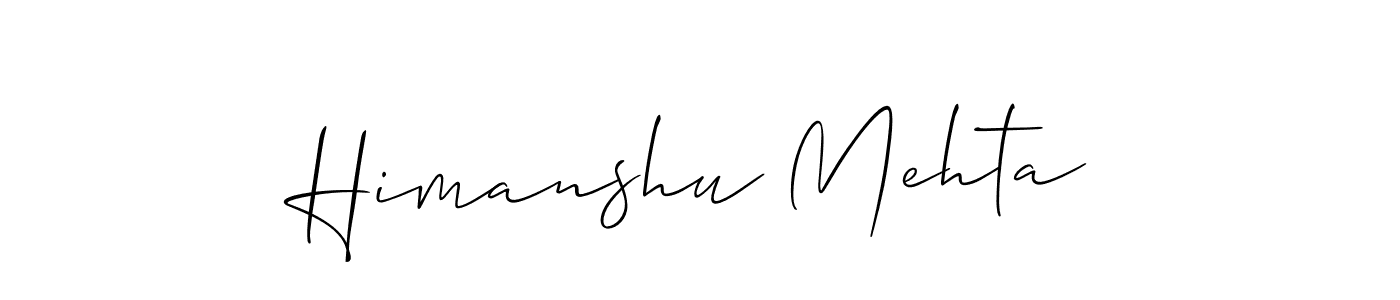 The best way (Allison_Script) to make a short signature is to pick only two or three words in your name. The name Himanshu Mehta include a total of six letters. For converting this name. Himanshu Mehta signature style 2 images and pictures png