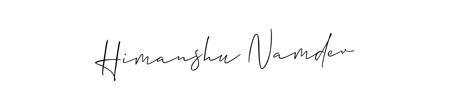 The best way (Allison_Script) to make a short signature is to pick only two or three words in your name. The name Himanshu Namdev include a total of six letters. For converting this name. Himanshu Namdev signature style 2 images and pictures png