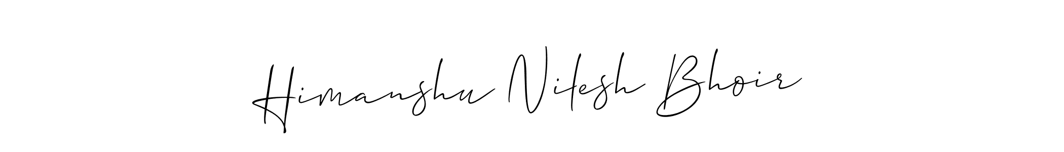 This is the best signature style for the Himanshu Nilesh Bhoir name. Also you like these signature font (Allison_Script). Mix name signature. Himanshu Nilesh Bhoir signature style 2 images and pictures png