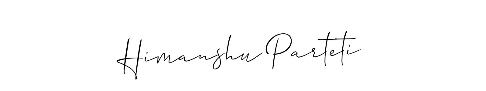 Allison_Script is a professional signature style that is perfect for those who want to add a touch of class to their signature. It is also a great choice for those who want to make their signature more unique. Get Himanshu Parteti name to fancy signature for free. Himanshu Parteti signature style 2 images and pictures png