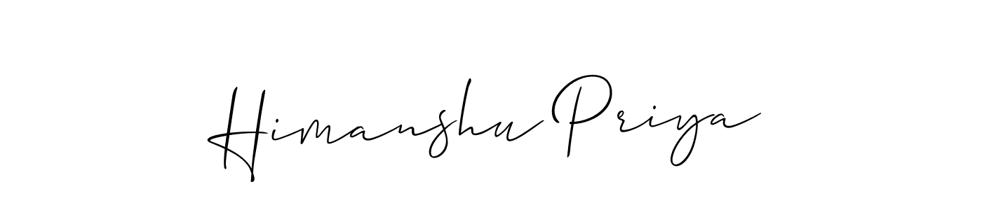 You should practise on your own different ways (Allison_Script) to write your name (Himanshu Priya) in signature. don't let someone else do it for you. Himanshu Priya signature style 2 images and pictures png