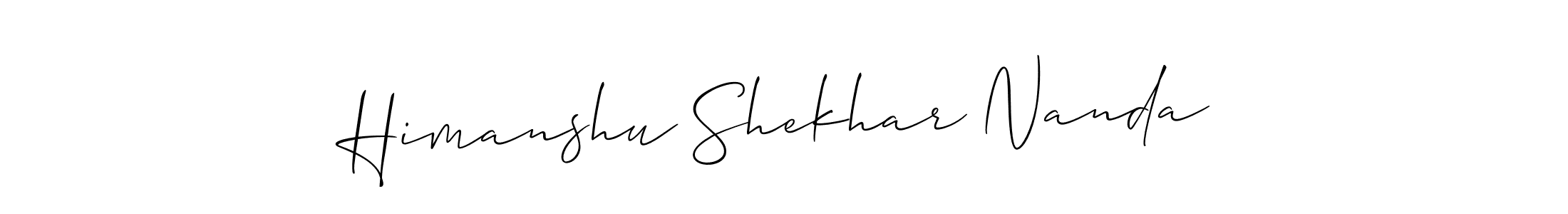 This is the best signature style for the Himanshu Shekhar Nanda name. Also you like these signature font (Allison_Script). Mix name signature. Himanshu Shekhar Nanda signature style 2 images and pictures png