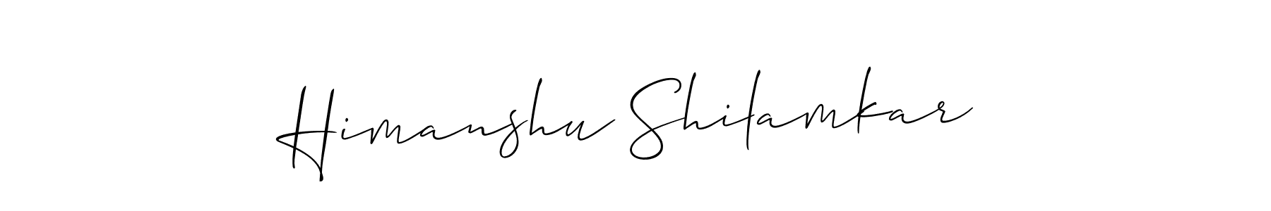 How to make Himanshu Shilamkar name signature. Use Allison_Script style for creating short signs online. This is the latest handwritten sign. Himanshu Shilamkar signature style 2 images and pictures png