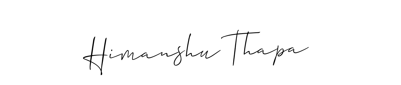 The best way (Allison_Script) to make a short signature is to pick only two or three words in your name. The name Himanshu Thapa include a total of six letters. For converting this name. Himanshu Thapa signature style 2 images and pictures png