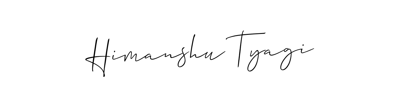 The best way (Allison_Script) to make a short signature is to pick only two or three words in your name. The name Himanshu Tyagi include a total of six letters. For converting this name. Himanshu Tyagi signature style 2 images and pictures png