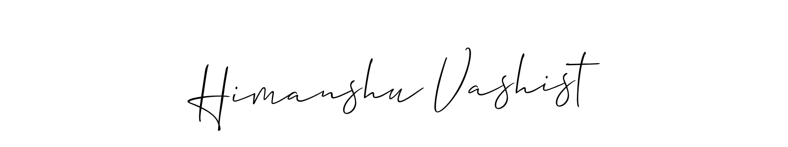 Make a short Himanshu Vashist signature style. Manage your documents anywhere anytime using Allison_Script. Create and add eSignatures, submit forms, share and send files easily. Himanshu Vashist signature style 2 images and pictures png