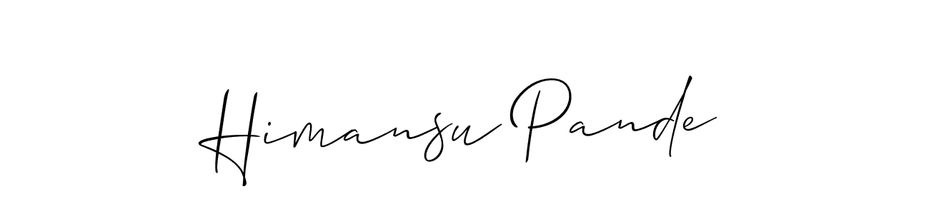 You should practise on your own different ways (Allison_Script) to write your name (Himansu Pande) in signature. don't let someone else do it for you. Himansu Pande signature style 2 images and pictures png