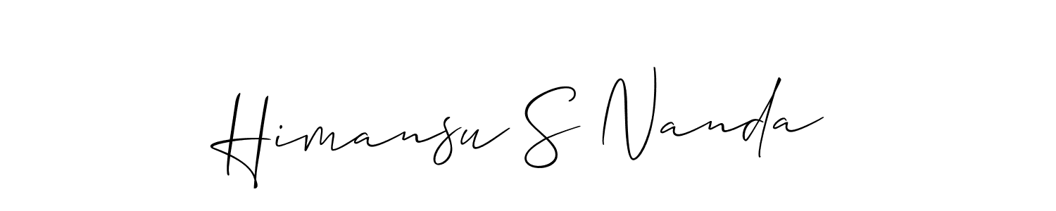 How to make Himansu S Nanda name signature. Use Allison_Script style for creating short signs online. This is the latest handwritten sign. Himansu S Nanda signature style 2 images and pictures png
