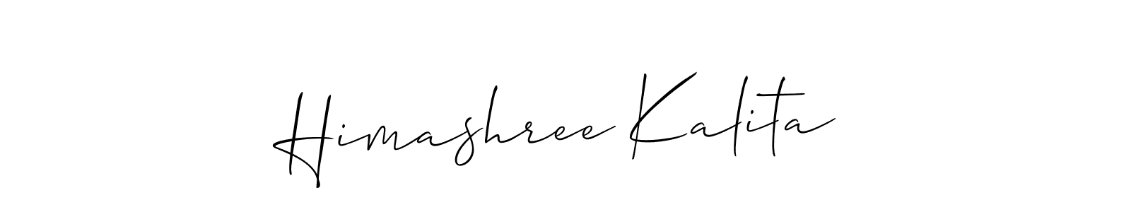 The best way (Allison_Script) to make a short signature is to pick only two or three words in your name. The name Himashree Kalita include a total of six letters. For converting this name. Himashree Kalita signature style 2 images and pictures png