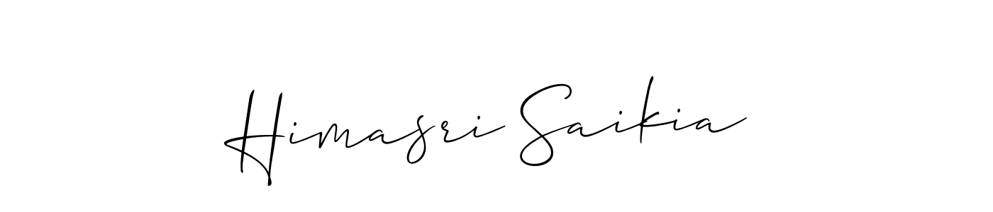 Allison_Script is a professional signature style that is perfect for those who want to add a touch of class to their signature. It is also a great choice for those who want to make their signature more unique. Get Himasri Saikia name to fancy signature for free. Himasri Saikia signature style 2 images and pictures png