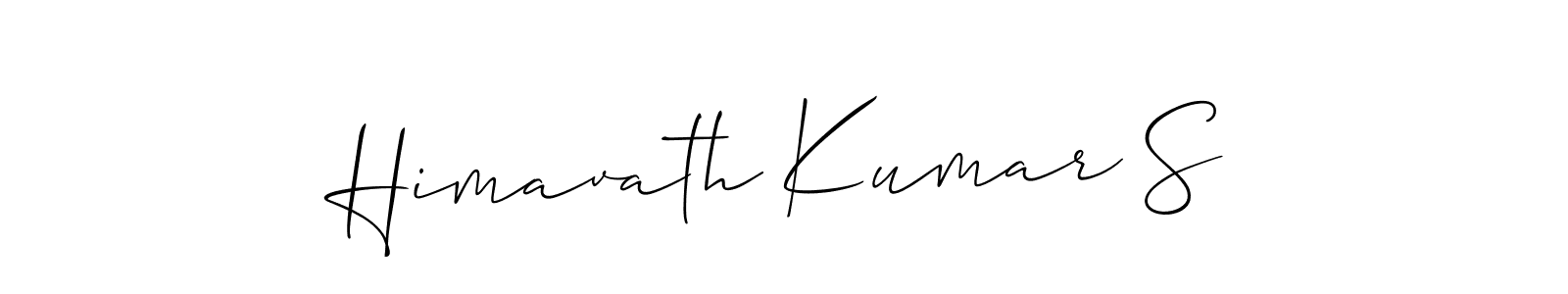 Create a beautiful signature design for name Himavath Kumar S. With this signature (Allison_Script) fonts, you can make a handwritten signature for free. Himavath Kumar S signature style 2 images and pictures png