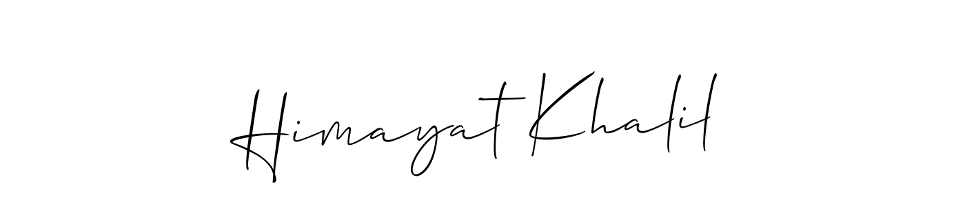Make a short Himayat Khalil signature style. Manage your documents anywhere anytime using Allison_Script. Create and add eSignatures, submit forms, share and send files easily. Himayat Khalil signature style 2 images and pictures png