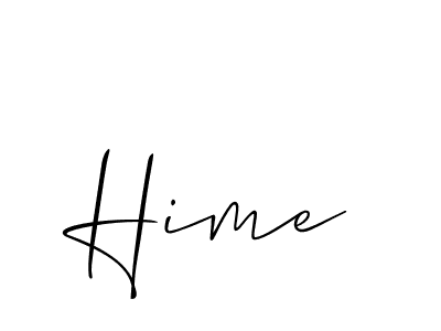 Design your own signature with our free online signature maker. With this signature software, you can create a handwritten (Allison_Script) signature for name Hime. Hime signature style 2 images and pictures png