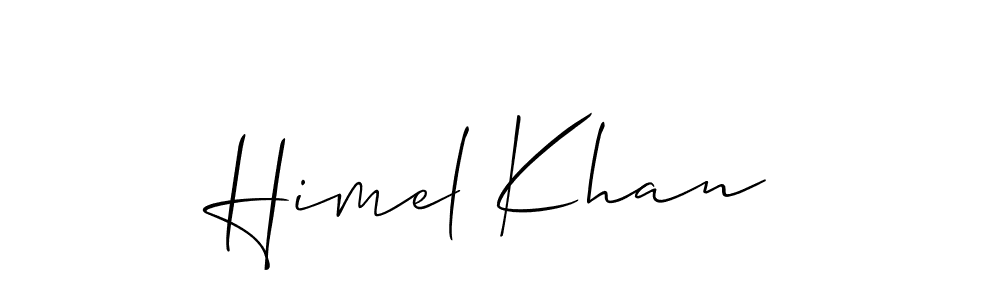 You should practise on your own different ways (Allison_Script) to write your name (Himel Khan) in signature. don't let someone else do it for you. Himel Khan signature style 2 images and pictures png