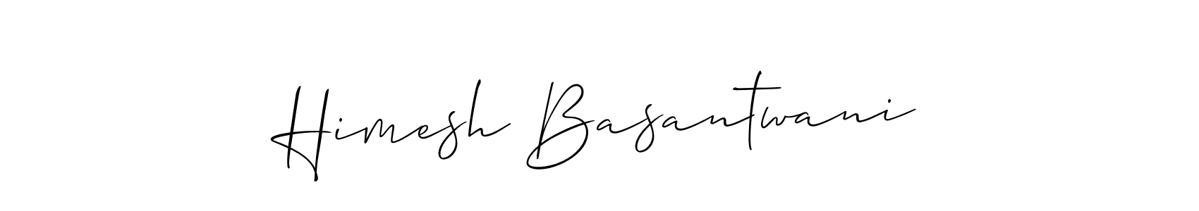 How to make Himesh Basantwani name signature. Use Allison_Script style for creating short signs online. This is the latest handwritten sign. Himesh Basantwani signature style 2 images and pictures png
