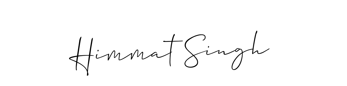 How to make Himmat Singh name signature. Use Allison_Script style for creating short signs online. This is the latest handwritten sign. Himmat Singh signature style 2 images and pictures png