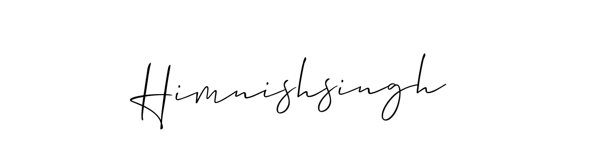 Allison_Script is a professional signature style that is perfect for those who want to add a touch of class to their signature. It is also a great choice for those who want to make their signature more unique. Get Himnishsingh name to fancy signature for free. Himnishsingh signature style 2 images and pictures png